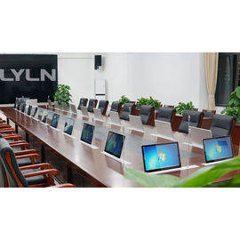 Motorized Retractable Monitor Integrating With Conference Discussion Unit, Microphone is retractable